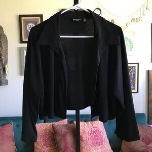 Effortless Style by CITIKNITS size XL Black Stretch Jersey Open Bolero Jacket